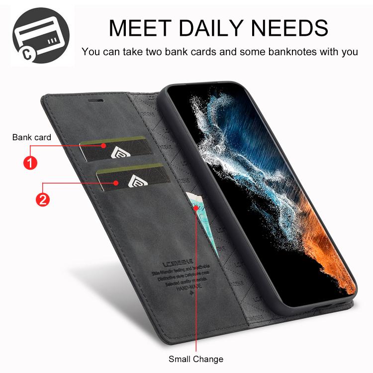 For Samsung Galaxy S25+ 5G LC.IMEEKE Strong Magnetism Microfiber Leather Phone Case