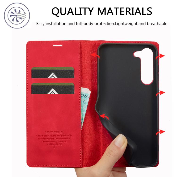 For Samsung Galaxy S25+ 5G LC.IMEEKE Strong Magnetism Microfiber Leather Phone Case
