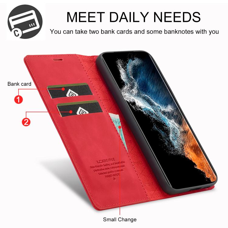For Samsung Galaxy S25+ 5G LC.IMEEKE Strong Magnetism Microfiber Leather Phone Case