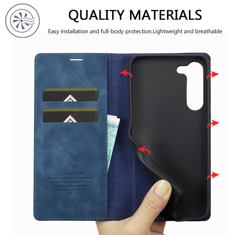 For Samsung Galaxy S25+ 5G LC.IMEEKE Strong Magnetism Microfiber Leather Phone Case