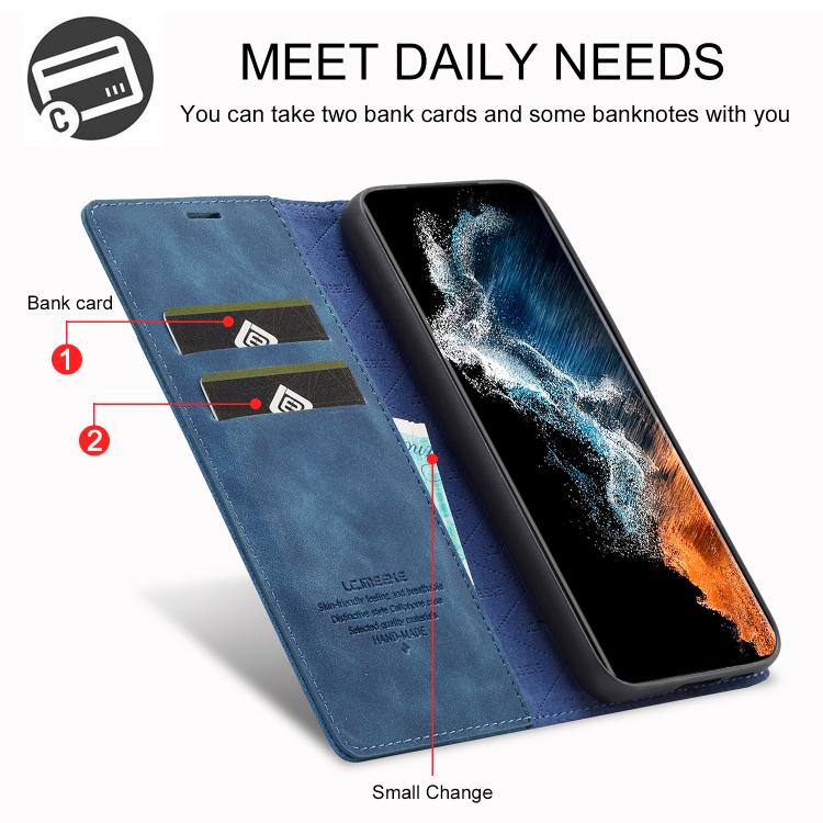 For Samsung Galaxy S25+ 5G LC.IMEEKE Strong Magnetism Microfiber Leather Phone Case