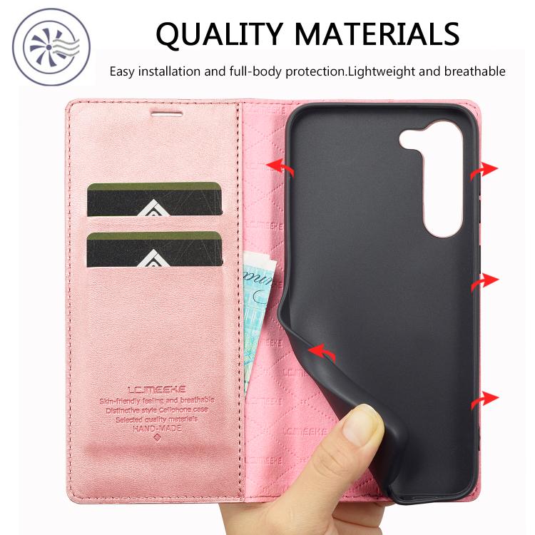 For Samsung Galaxy S25+ 5G LC.IMEEKE Strong Magnetism Microfiber Leather Phone Case