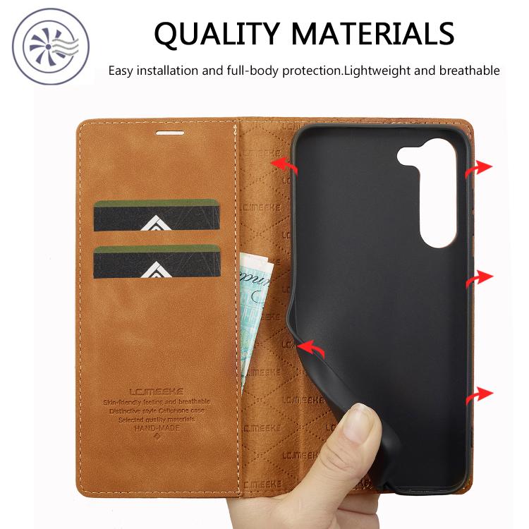 For Samsung Galaxy S25+ 5G LC.IMEEKE Strong Magnetism Microfiber Leather Phone Case