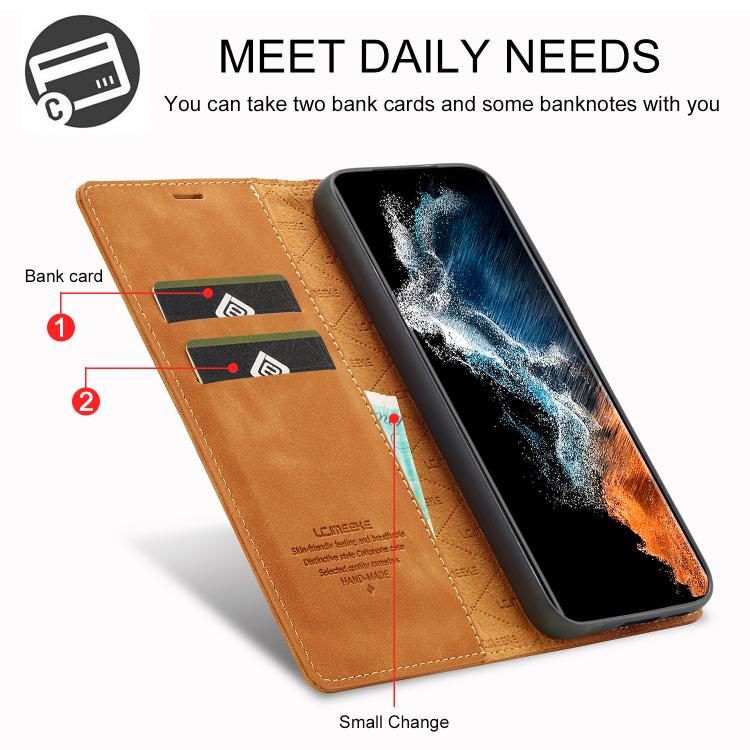 For Samsung Galaxy S25+ 5G LC.IMEEKE Strong Magnetism Microfiber Leather Phone Case