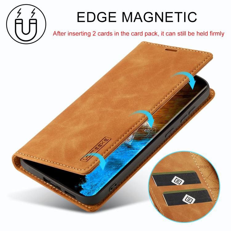 For Samsung Galaxy S25+ 5G LC.IMEEKE Strong Magnetism Microfiber Leather Phone Case