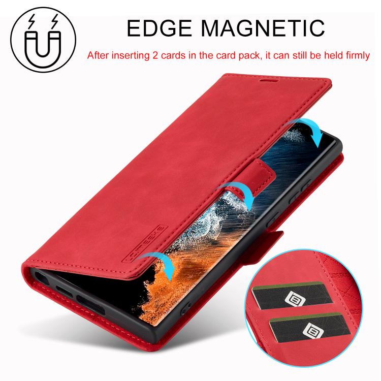 For Samsung Galaxy S25 Ultra 5G LC.IMEEKE Strong Magnetism Microfiber Leather Phone Case