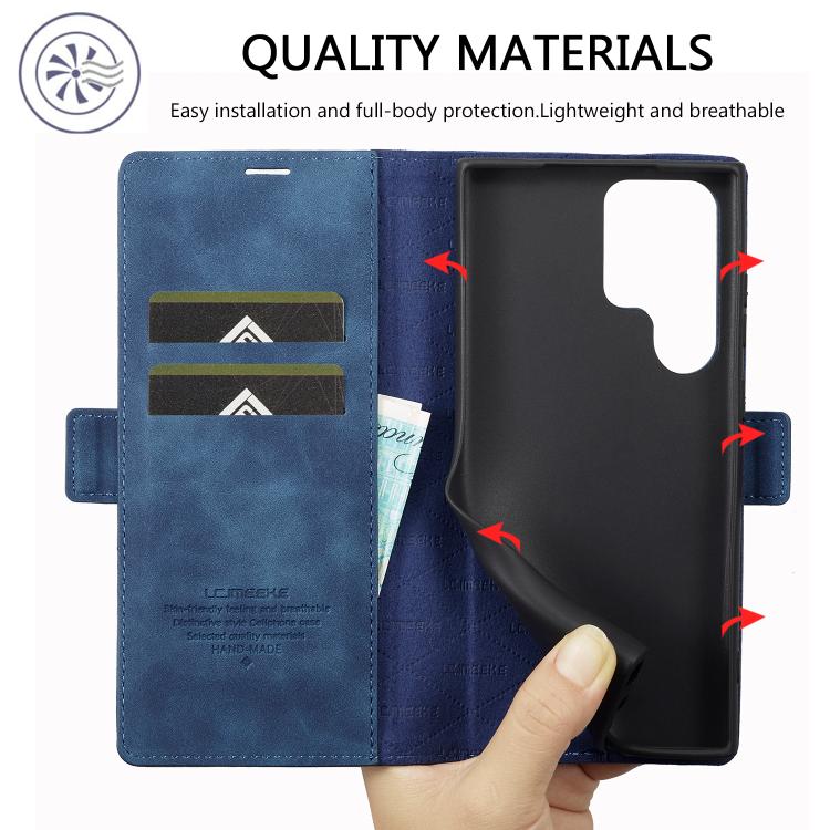 For Samsung Galaxy S25 Ultra 5G LC.IMEEKE Strong Magnetism Microfiber Leather Phone Case