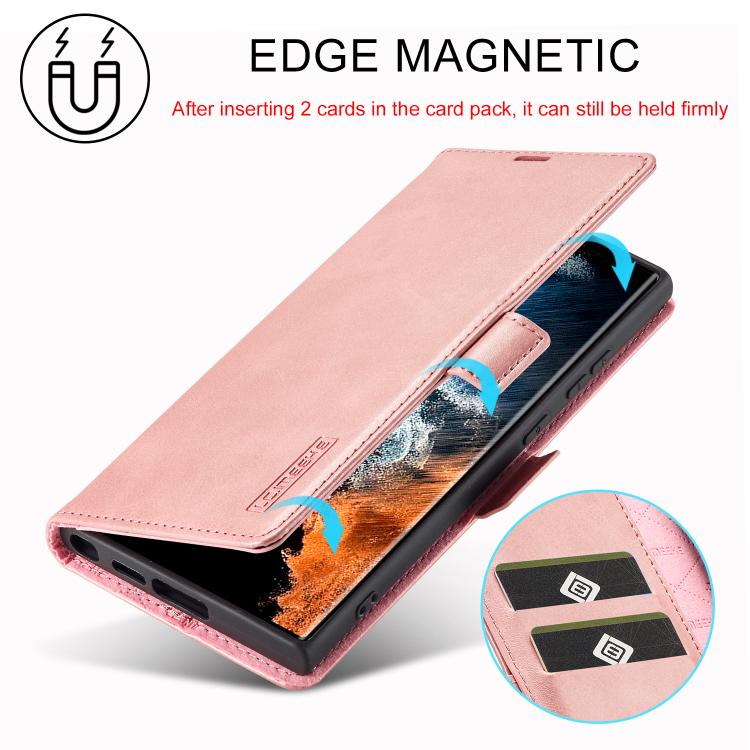 For Samsung Galaxy S25 Ultra 5G LC.IMEEKE Strong Magnetism Microfiber Leather Phone Case