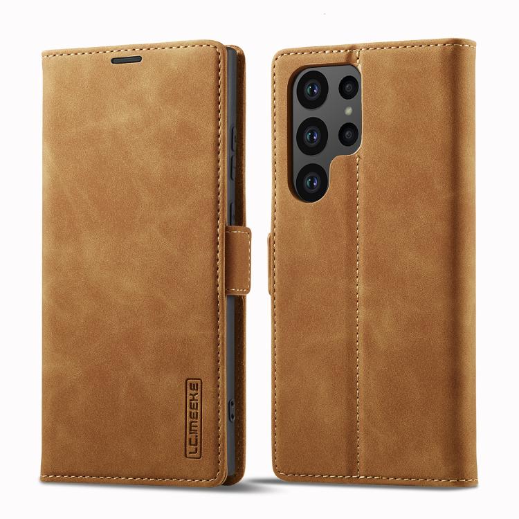 For Samsung Galaxy S25 Ultra 5G LC.IMEEKE Strong Magnetism Microfiber Leather Phone Case
