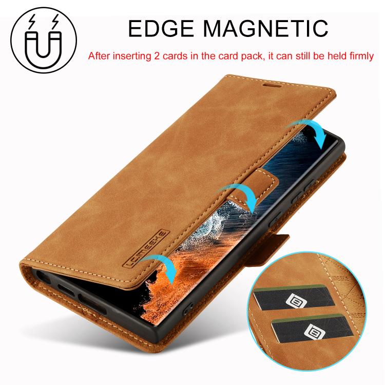 For Samsung Galaxy S26 Ultra 5G LC.IMEEKE Strong Magnetism Microfiber Leather Phone Case