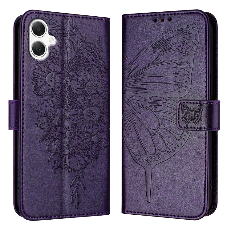 For Samsung Galaxy A06 4G Embossed Butterfly Leather Phone Case