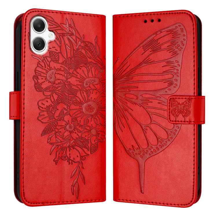 For Samsung Galaxy A06 4G Embossed Butterfly Leather Phone Case