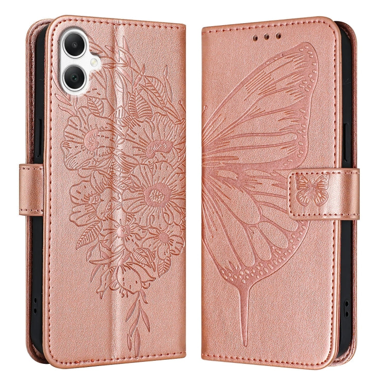 For Samsung Galaxy A06 4G Embossed Butterfly Leather Phone Case