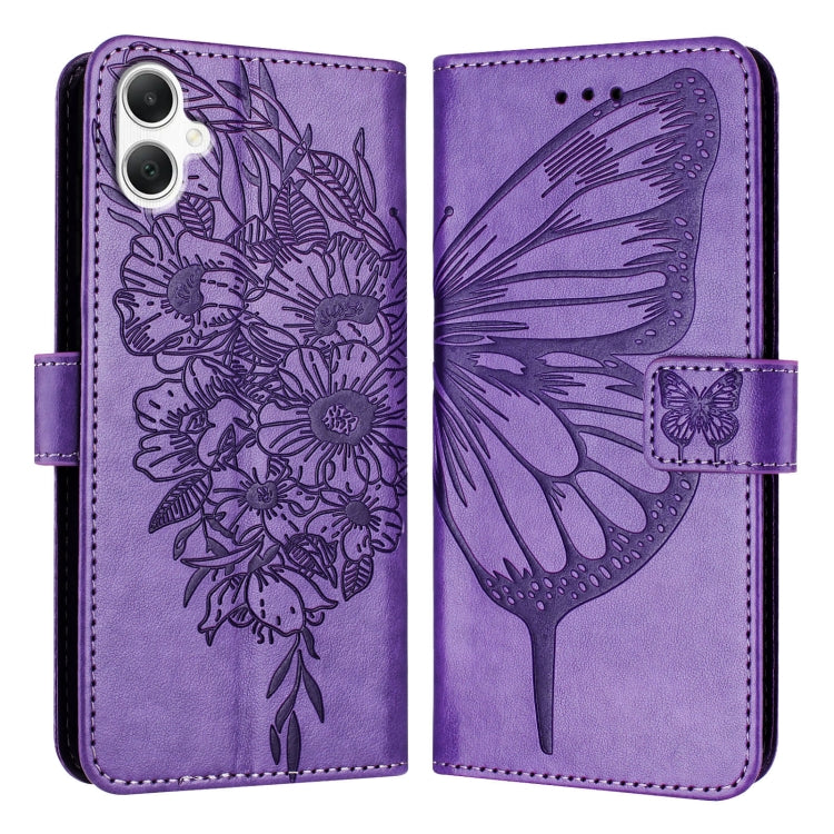 For Samsung Galaxy A06 4G Embossed Butterfly Leather Phone Case