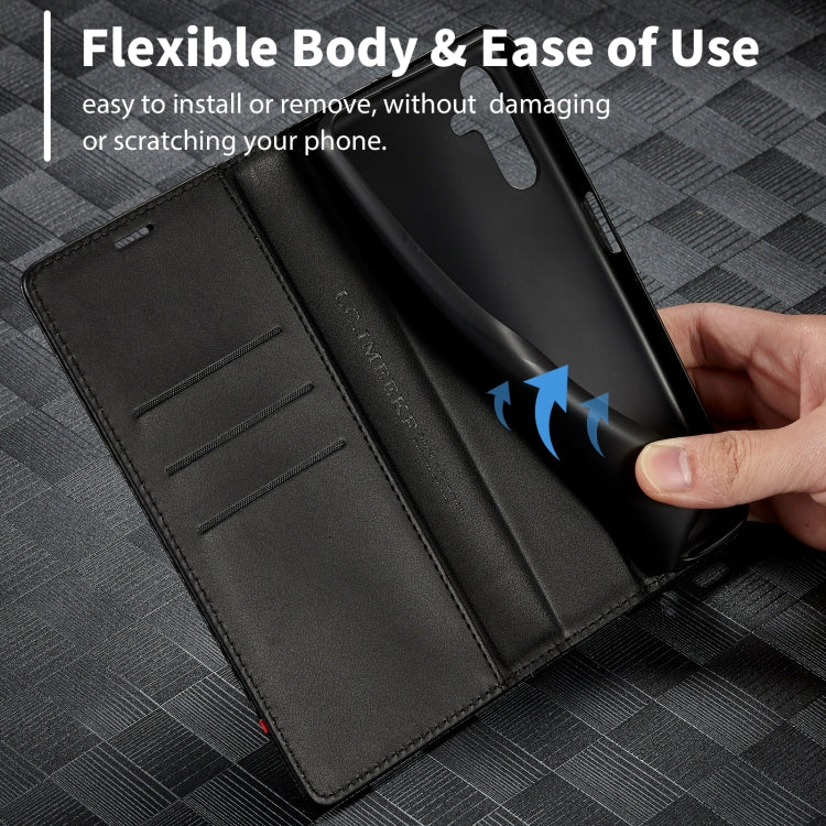 For Samsung Galaxy S24 FE 5G LC.IMEEKE Carbon Fiber Leather Phone Case