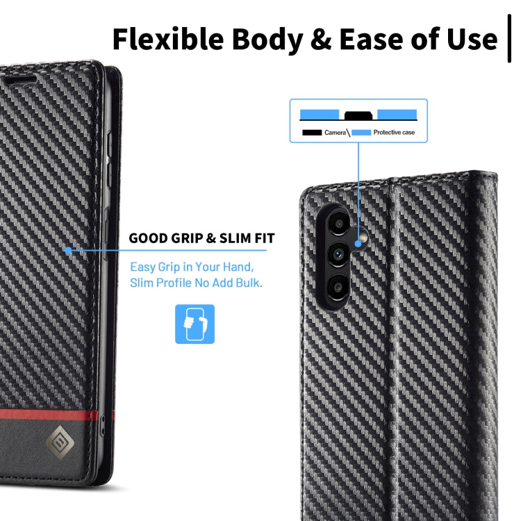 For Samsung Galaxy S24 FE 5G LC.IMEEKE Carbon Fiber Leather Phone Case