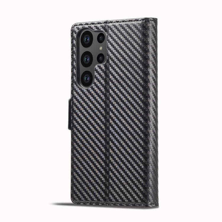 For Samsung Galaxy S25 Ultra 5G LC.IMEEKE Carbon Fiber Leather Phone Case