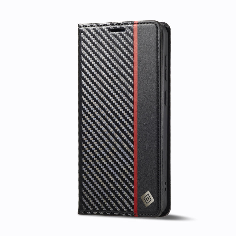For Samsung Galaxy S25 5G LC.IMEEKE Carbon Fiber Leather Phone Case