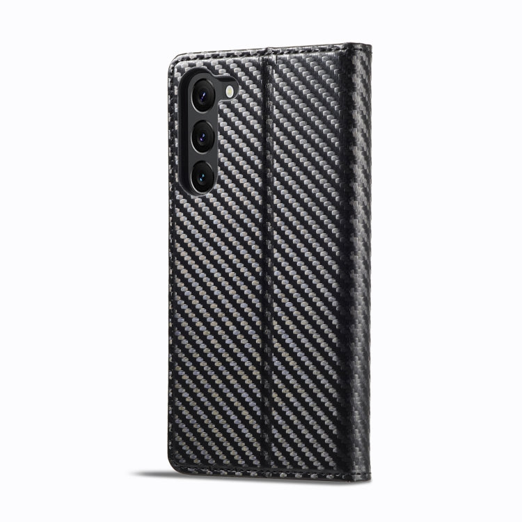 For Samsung Galaxy S25 5G LC.IMEEKE Carbon Fiber Leather Phone Case