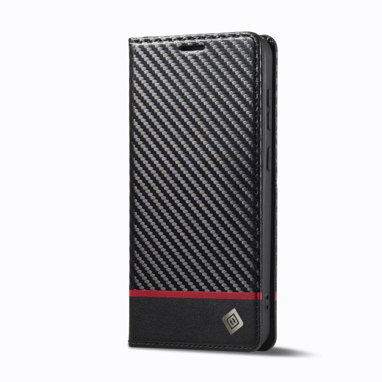 For Samsung Galaxy S25 5G LC.IMEEKE Carbon Fiber Leather Phone Case