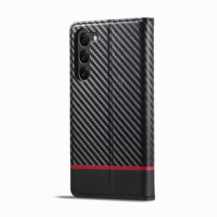 For Samsung Galaxy S25 5G LC.IMEEKE Carbon Fiber Leather Phone Case