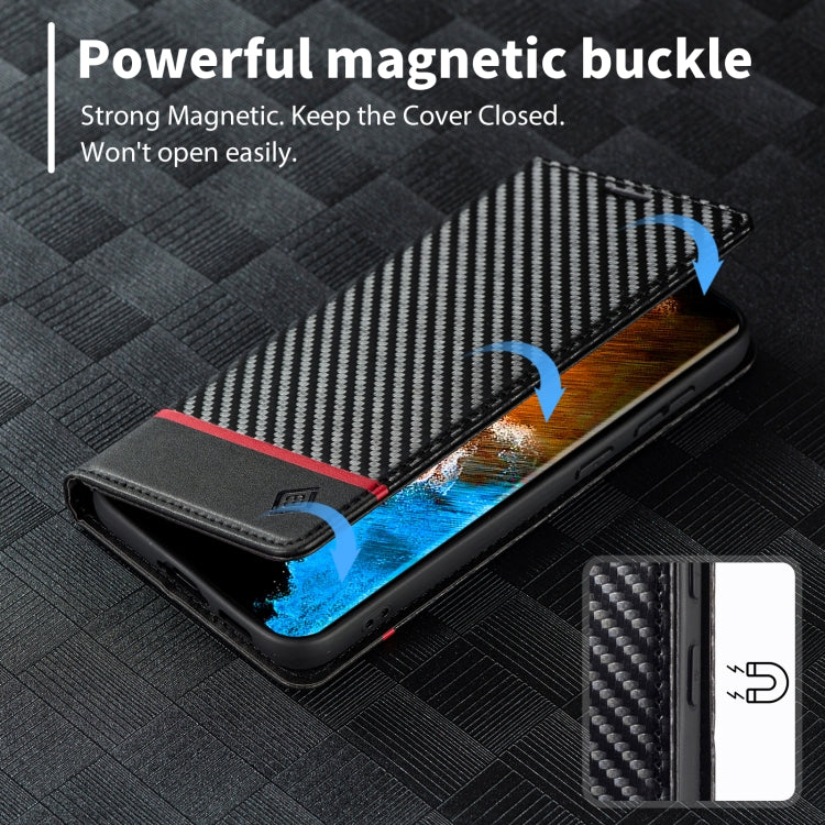 For Samsung Galaxy S25 5G LC.IMEEKE Carbon Fiber Leather Phone Case