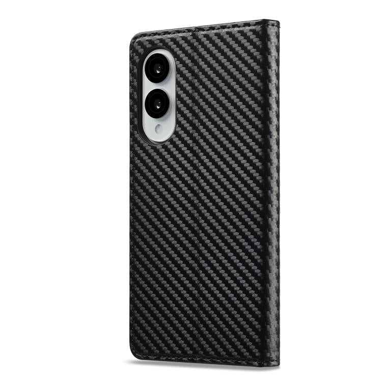 For Samsung Galaxy S25 Edge 5G LC.IMEEKE Carbon Fiber Leather Phone Case