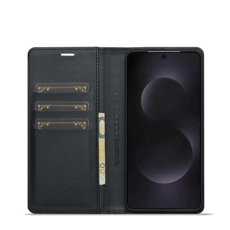 For Samsung Galaxy S25 Edge 5G LC.IMEEKE Carbon Fiber Leather Phone Case