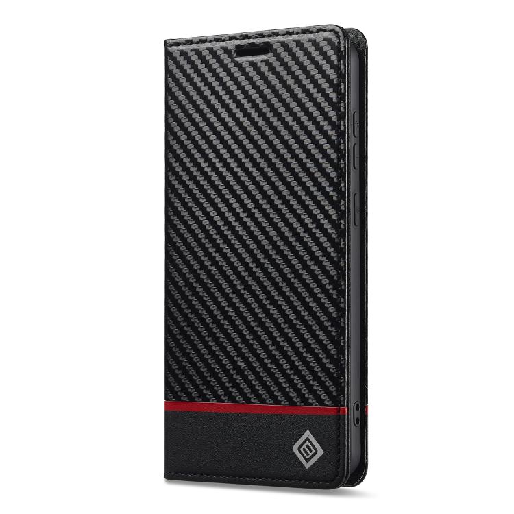 For Samsung Galaxy S25 Edge 5G LC.IMEEKE Carbon Fiber Leather Phone Case
