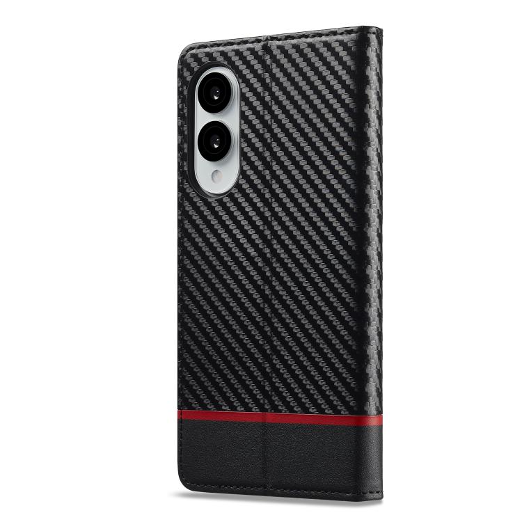 For Samsung Galaxy S25 Edge 5G LC.IMEEKE Carbon Fiber Leather Phone Case