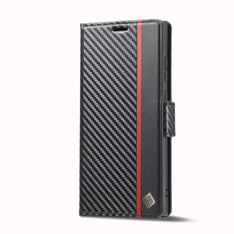 For Samsung Galaxy S26 Ultra 5G LC.IMEEKE Carbon Fiber Leather Phone Case
