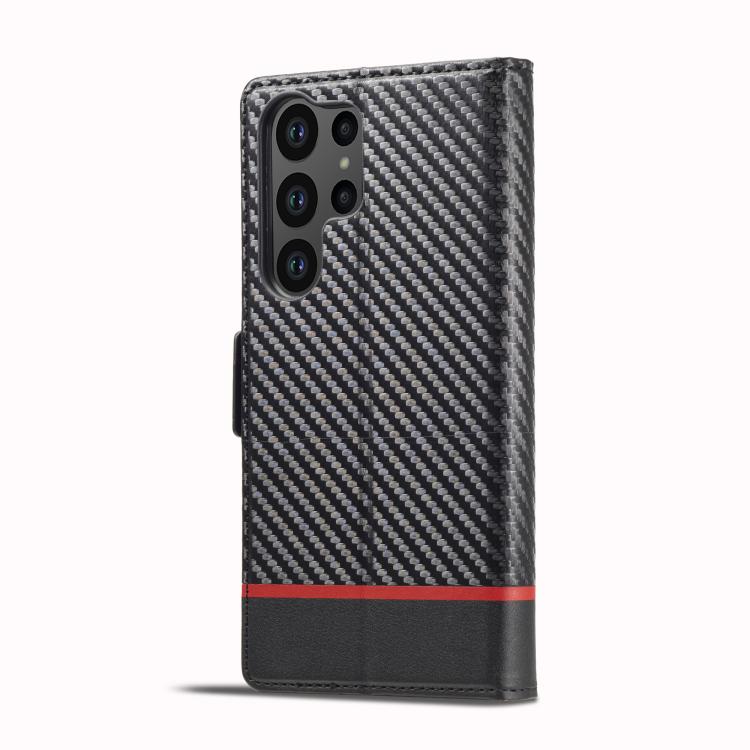 For Samsung Galaxy S26 Ultra 5G LC.IMEEKE Carbon Fiber Leather Phone Case