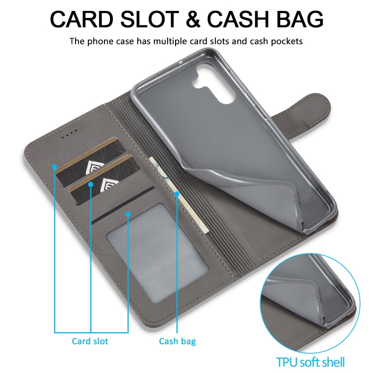 For Samsung Galaxy S24 FE 5G LC.IMEEKE Calf Texture Leather Phone Case