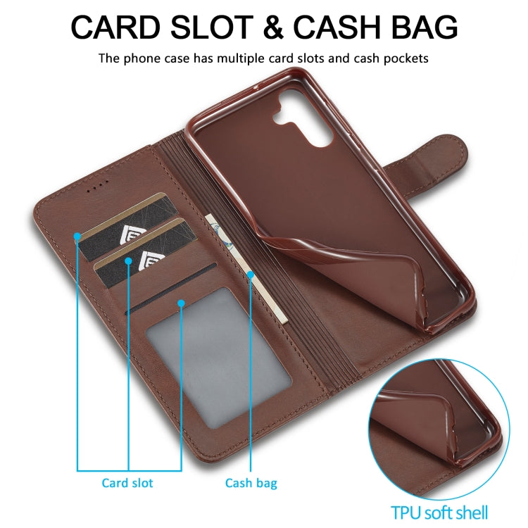 For Samsung Galaxy S24 FE 5G LC.IMEEKE Calf Texture Leather Phone Case