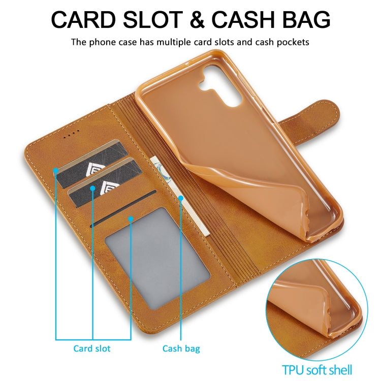 For Samsung Galaxy S24 FE 5G LC.IMEEKE Calf Texture Leather Phone Case