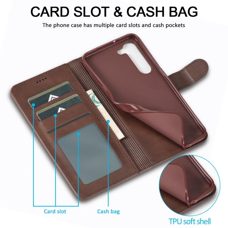 For Samsung Galaxy S25+ 5G LC.IMEEKE Calf Texture Leather Phone Case