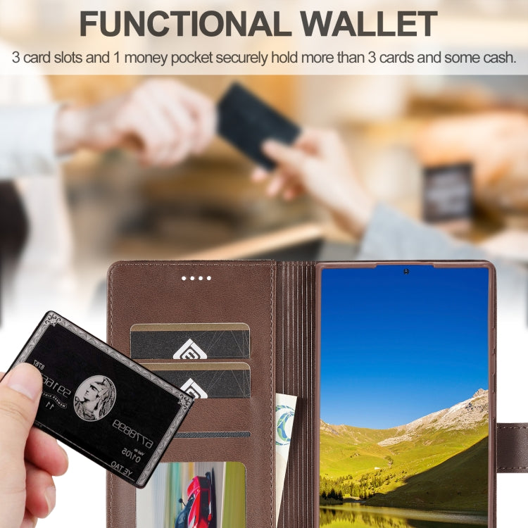 For Samsung Galaxy S25 Ultra 5G LC.IMEEKE Calf Texture Leather Phone Case