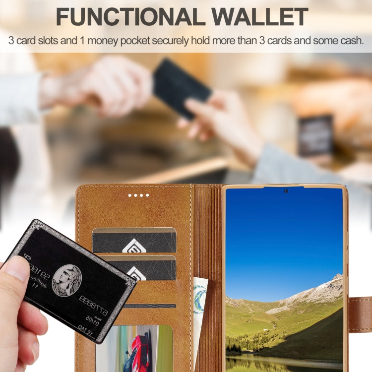 For Samsung Galaxy S25 Ultra 5G LC.IMEEKE Calf Texture Leather Phone Case