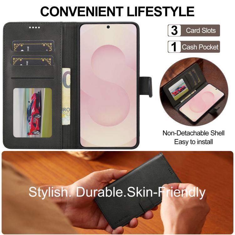 For Samsung Galaxy S25 Edge 5G LC.IMEEKE Calf Texture Leather Phone Case