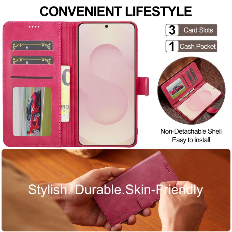For Samsung Galaxy S25 Edge 5G LC.IMEEKE Calf Texture Leather Phone Case