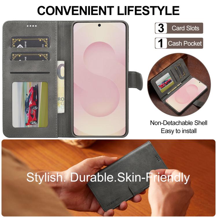 For Samsung Galaxy S25 Edge 5G LC.IMEEKE Calf Texture Leather Phone Case