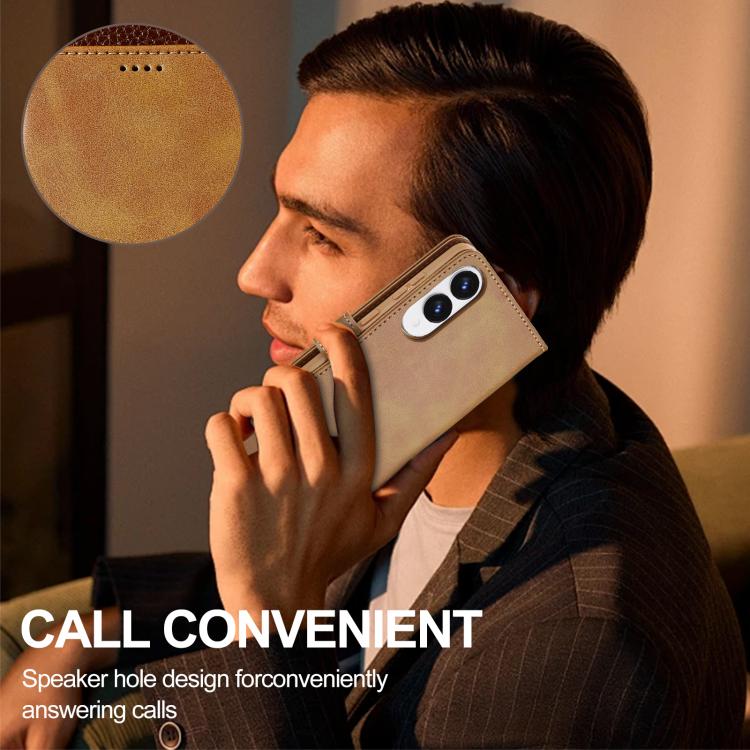 For Samsung Galaxy S25 Edge 5G LC.IMEEKE Calf Texture Leather Phone Case
