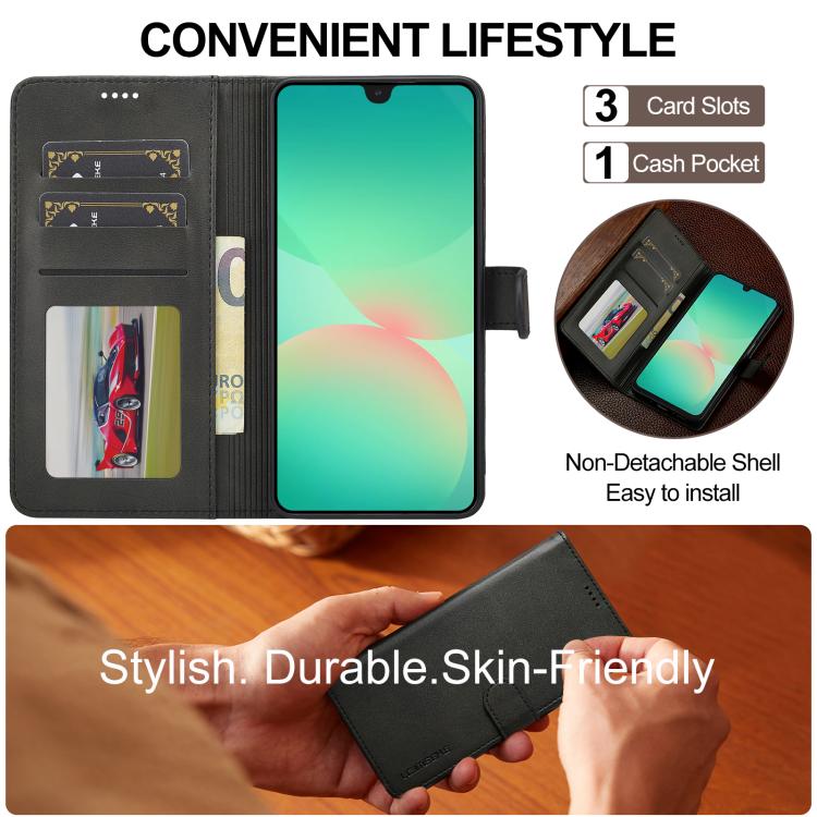 For Samsung Galaxy S25 FE 5G LC.IMEEKE Calf Texture Leather Phone Case