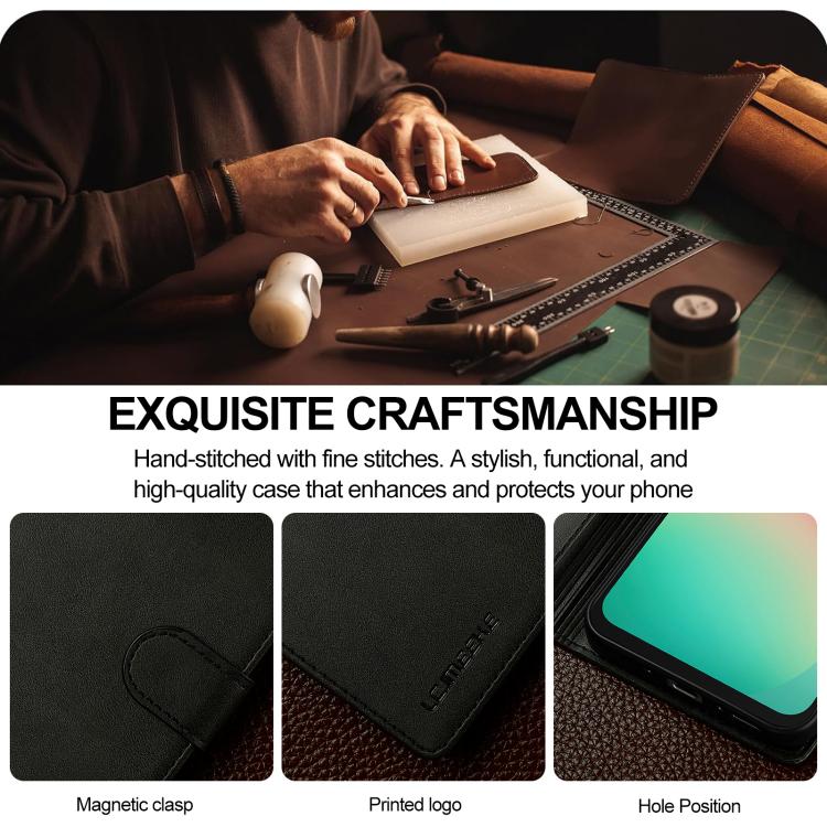 For Samsung Galaxy S25 FE 5G LC.IMEEKE Calf Texture Leather Phone Case