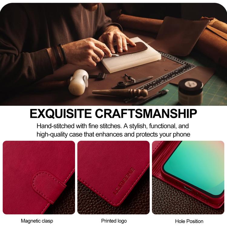For Samsung Galaxy S25 FE 5G LC.IMEEKE Calf Texture Leather Phone Case