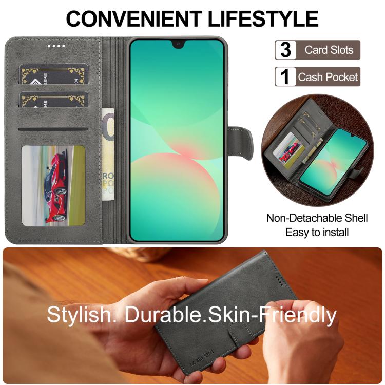 For Samsung Galaxy S25 FE 5G LC.IMEEKE Calf Texture Leather Phone Case