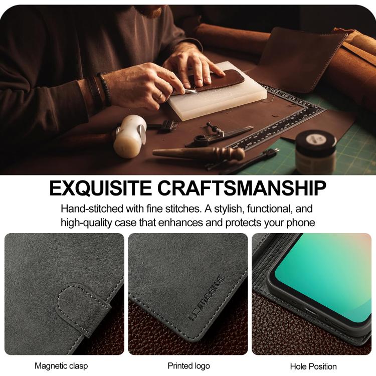 For Samsung Galaxy S25 FE 5G LC.IMEEKE Calf Texture Leather Phone Case
