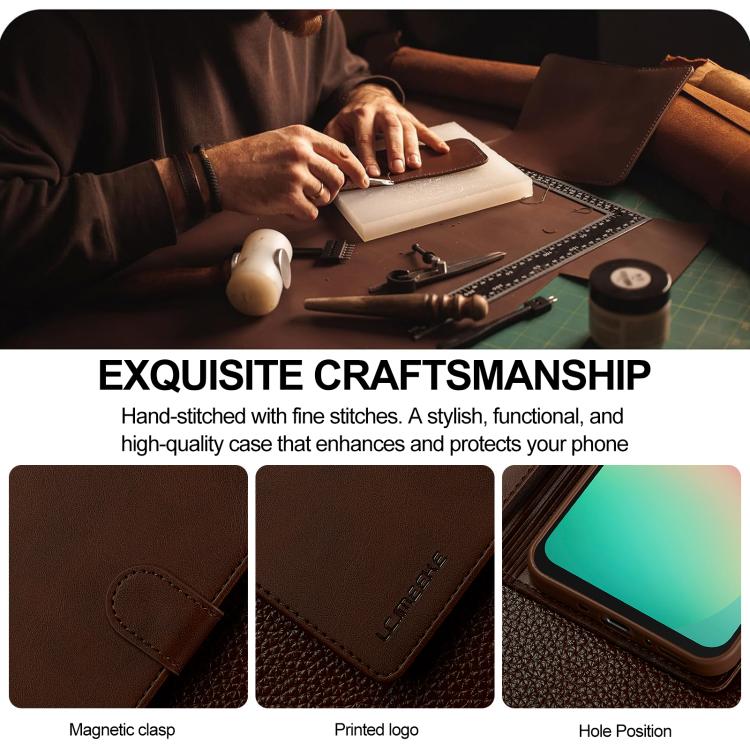 For Samsung Galaxy S25 FE 5G LC.IMEEKE Calf Texture Leather Phone Case