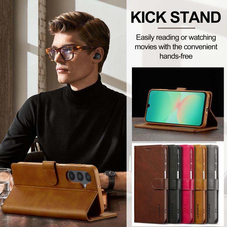 For Samsung Galaxy S25 FE 5G LC.IMEEKE Calf Texture Leather Phone Case
