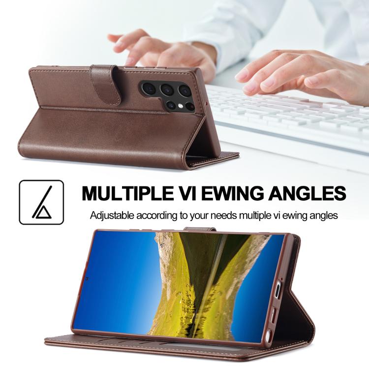 For Samsung Galaxy S26 Ultra 5G LC.IMEEKE Calf Texture Leather Phone Case